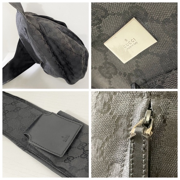 Gucci black monogram canvas and leather Y2K sling backpack bag - Picture 8 of 11